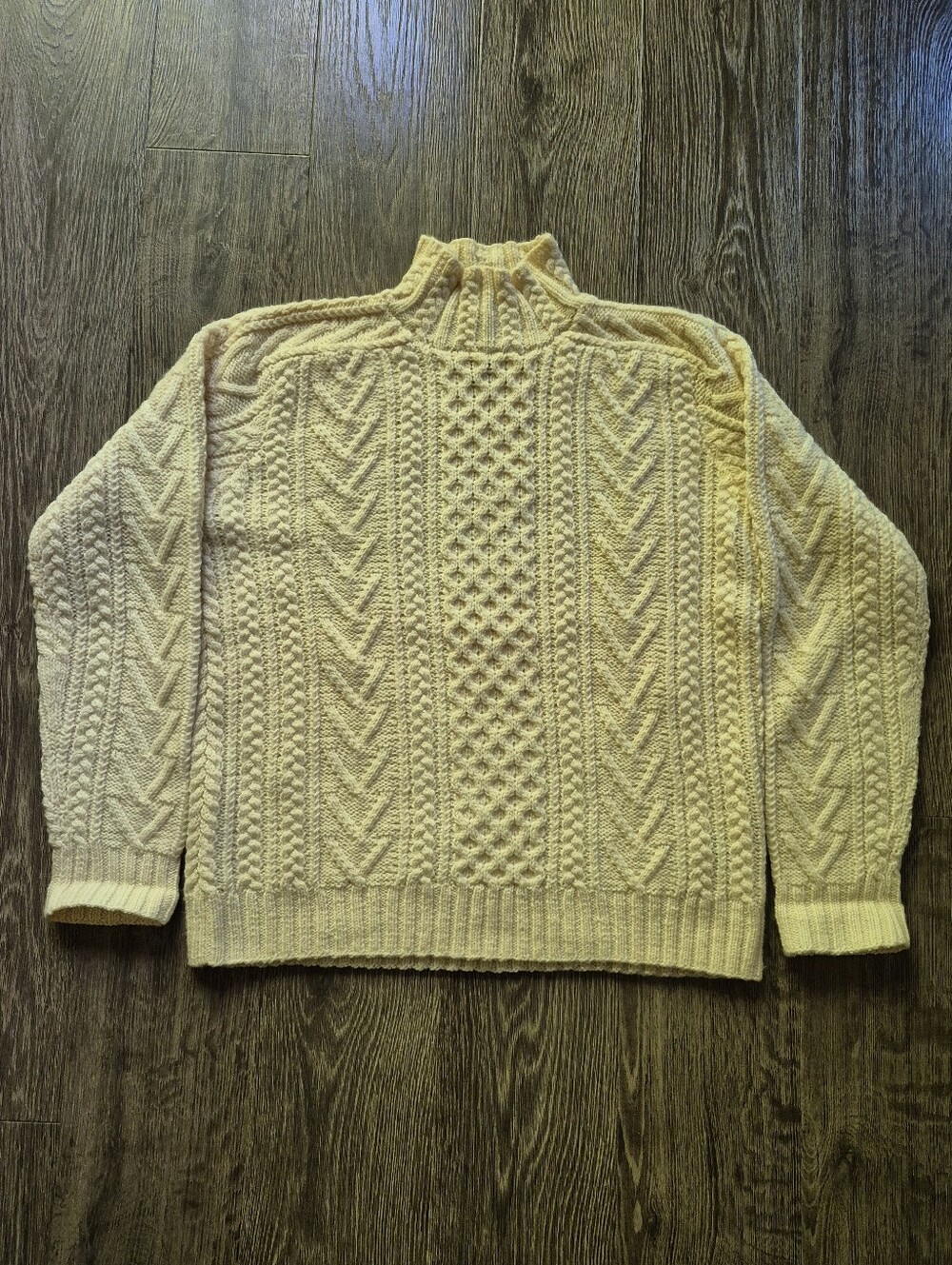 Ralph Lauren Cream Wool Hand Knit Turtleneck Sweater Medium M NWOT